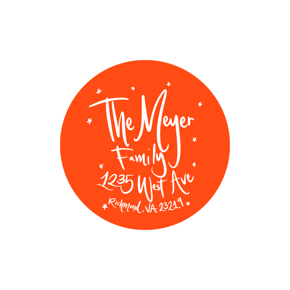 2.5" Round Return Address Stickers in Poppy