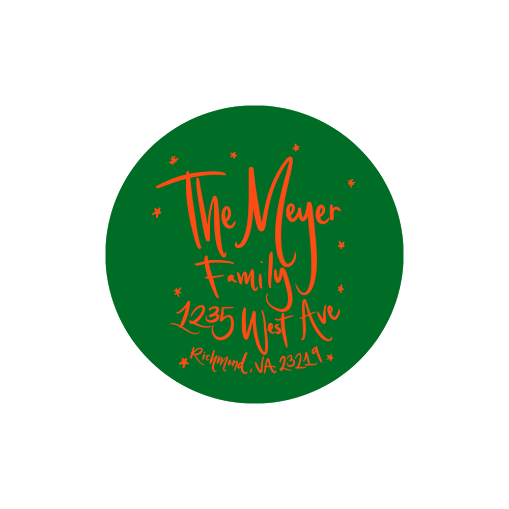 2.5" Round Return Address Stickers in Hunter
