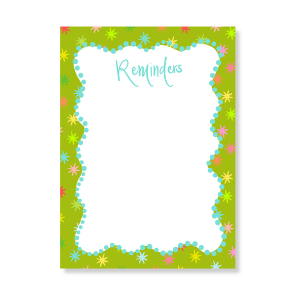 Dotty Starburst Notepad in Lime