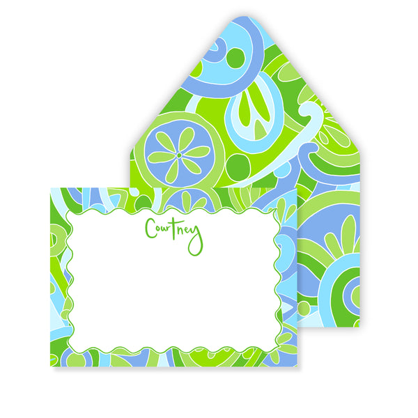 Fête Cabana Stationery in Grasshopper