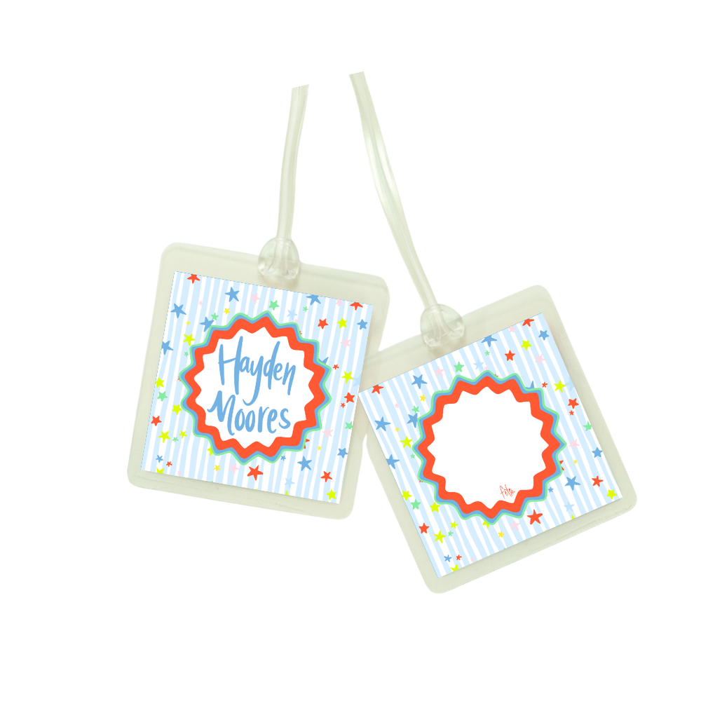 Stars and Stripes Bag Tag in Blue