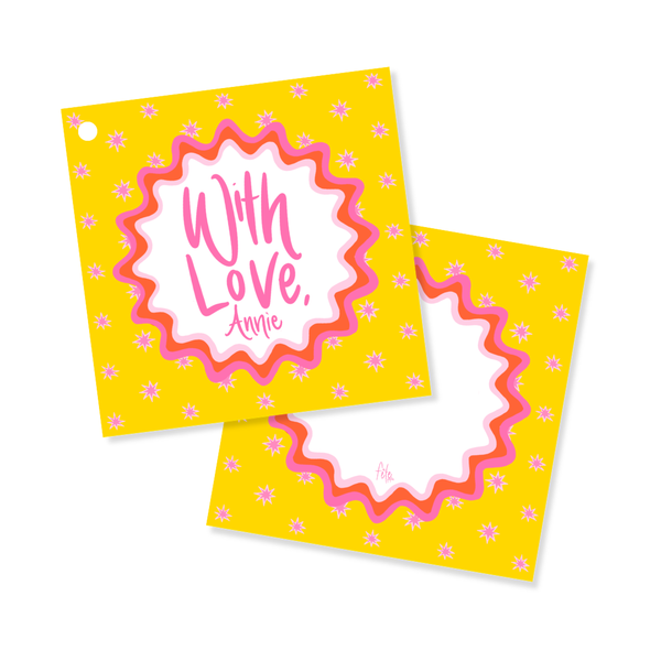Back To School Starburst Gift Tags in Lemon
