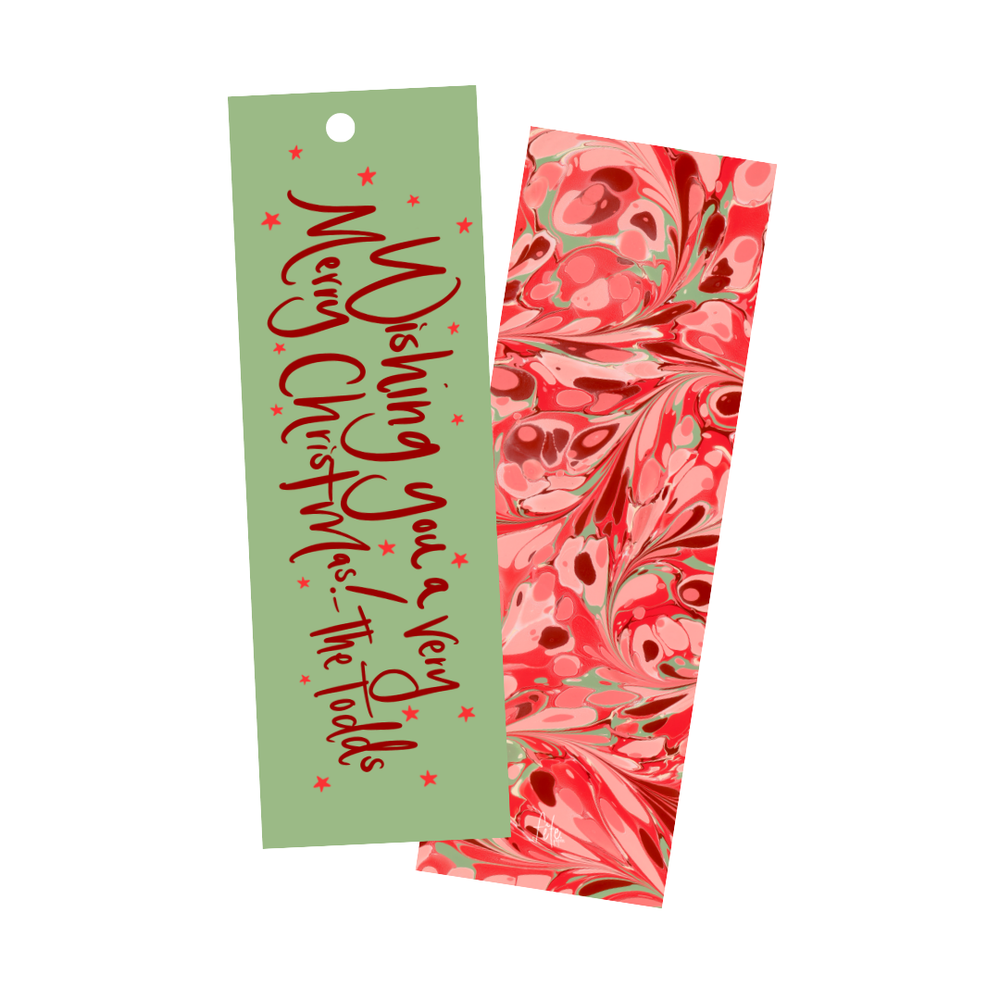 Peppermint Swirl Long Gift Tags in Green