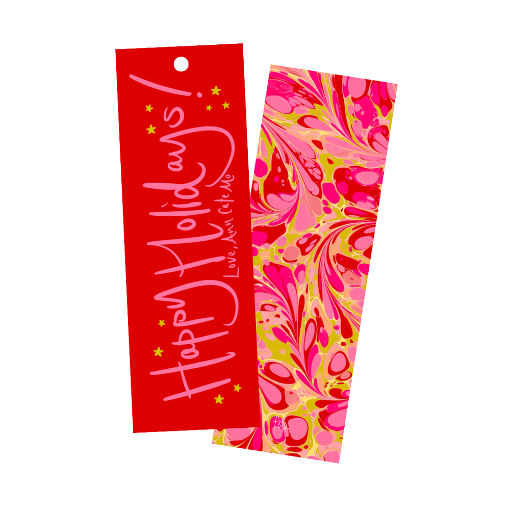 Candy Land Swirl Long Gift Tags in Red