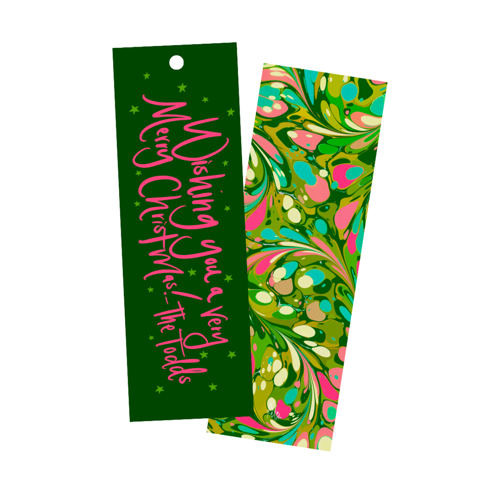 Evergreen Swirl Long Gift Tags in Green