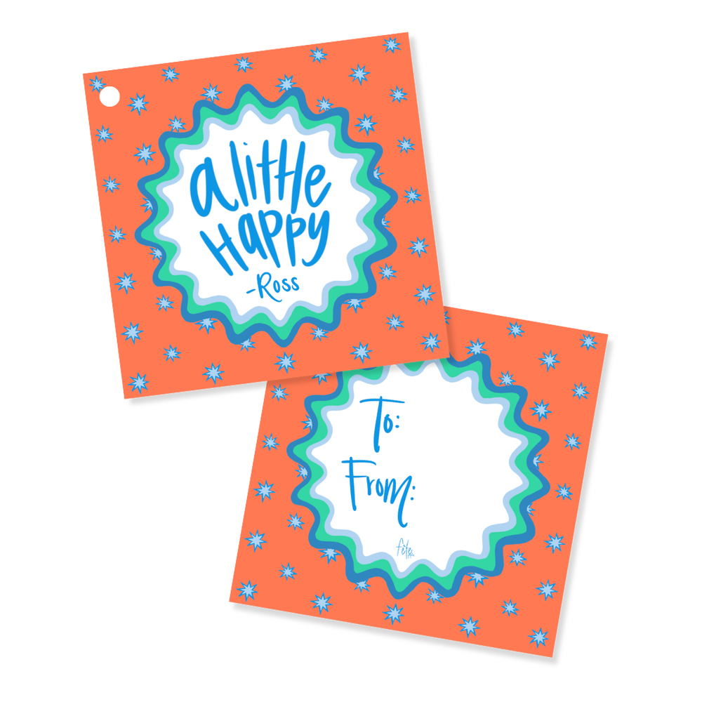 Back To School Starburst Gift Tags in Red