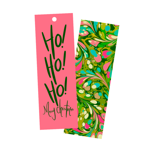 Evergreen Swirl Long Gift Tags in Pink
