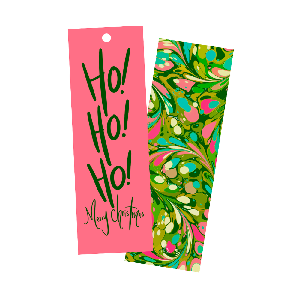 Evergreen Swirl Long Gift Tags in Pink