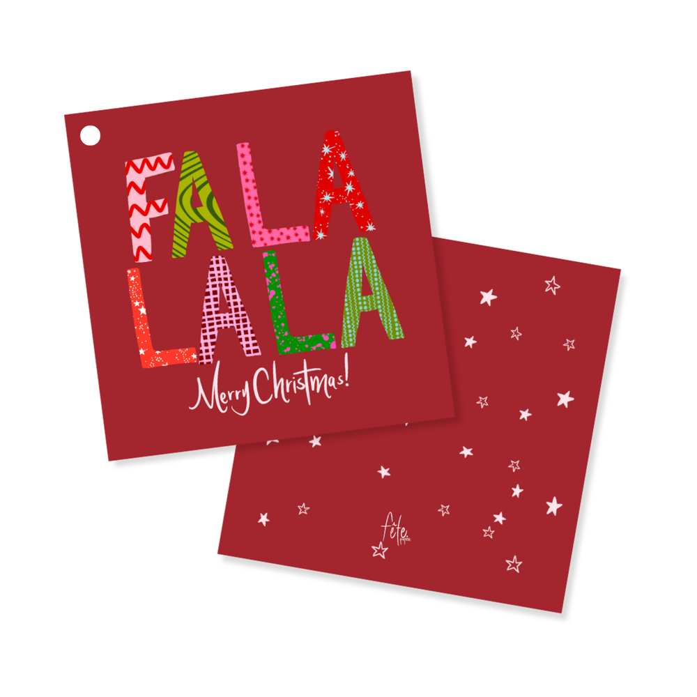 Fa La La La Gift Tags in Red