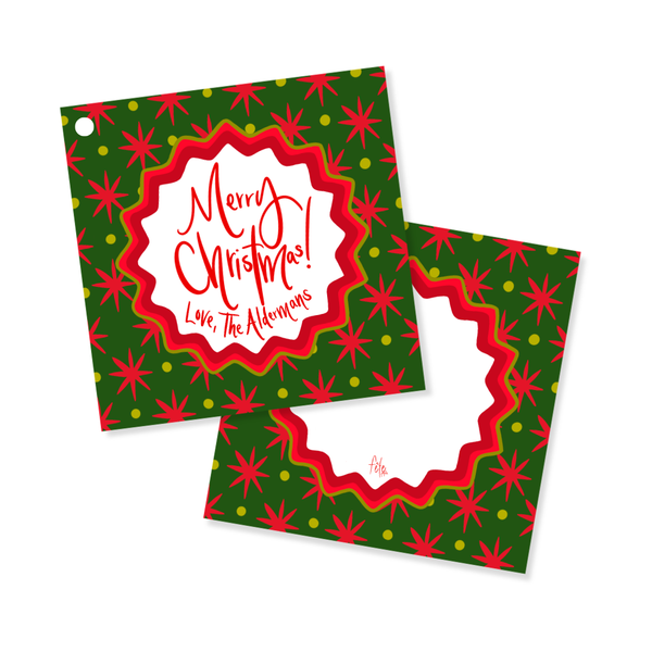 Evergreen Star Dot Gift Tags