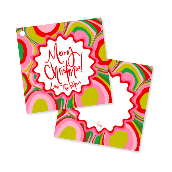 Retro Swirl Holiday Gift Tags