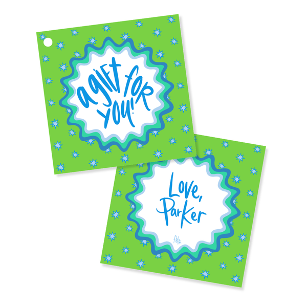 Back To School Starburst Gift Tags in Grass
