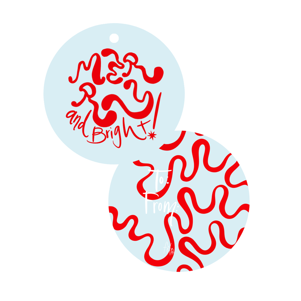Groovy Merry & Bright Tags in Blue