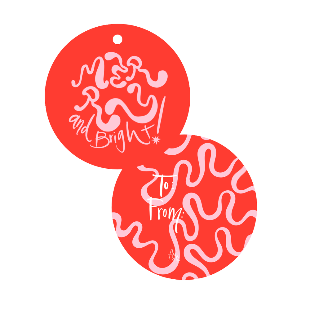 Groovy Merry & Bright Tags in Poppy