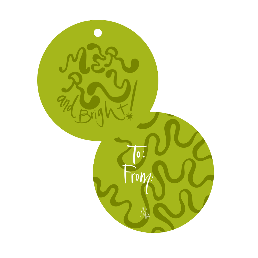 Groovy Merry & Bright Tags in Green