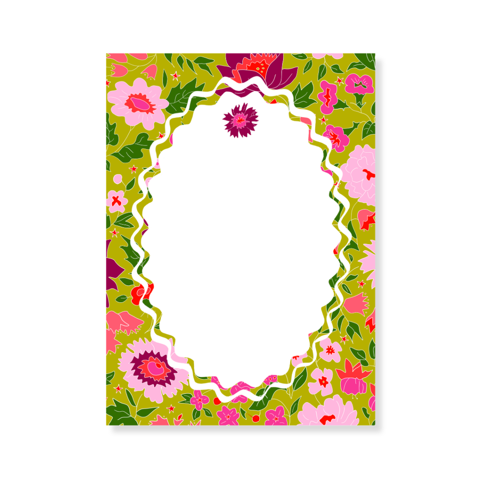 Holiday Floral Notepad in Chartreuse
