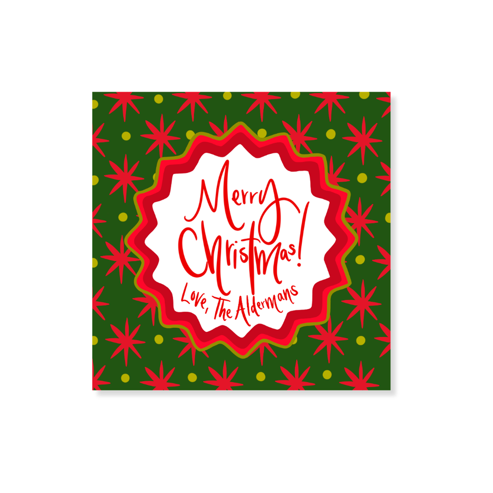 Evergreen Star Dot Gift Stickers
