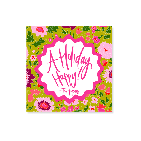 Holiday Floral Gift Stickers