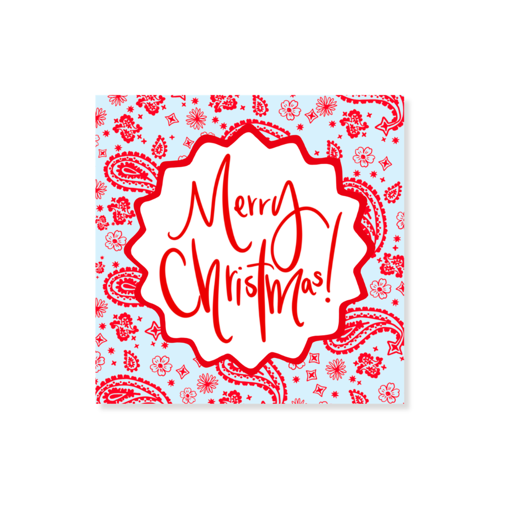 Bandana Holiday Gift Stickers in Blue