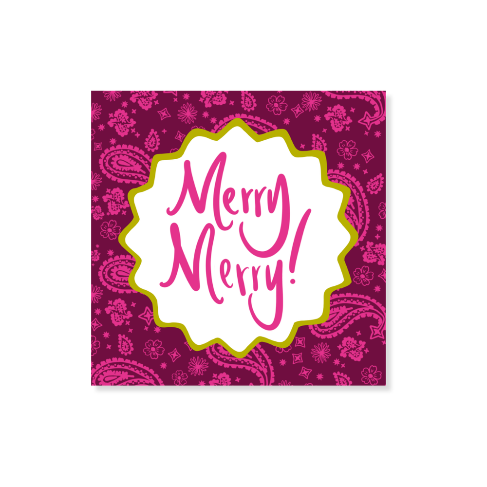Bandana Holiday Gift Stickers in Purple & Pink