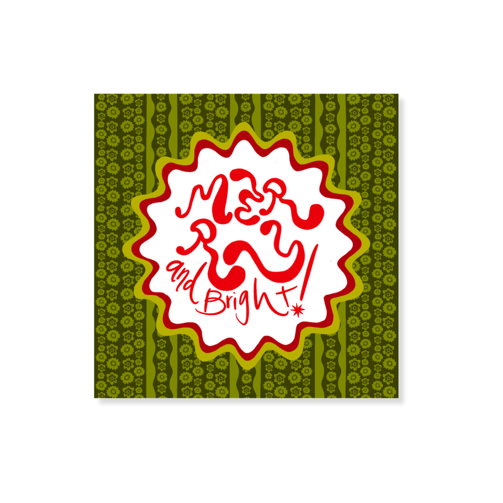 Mod Poinsettia Stripe Gift Stickers