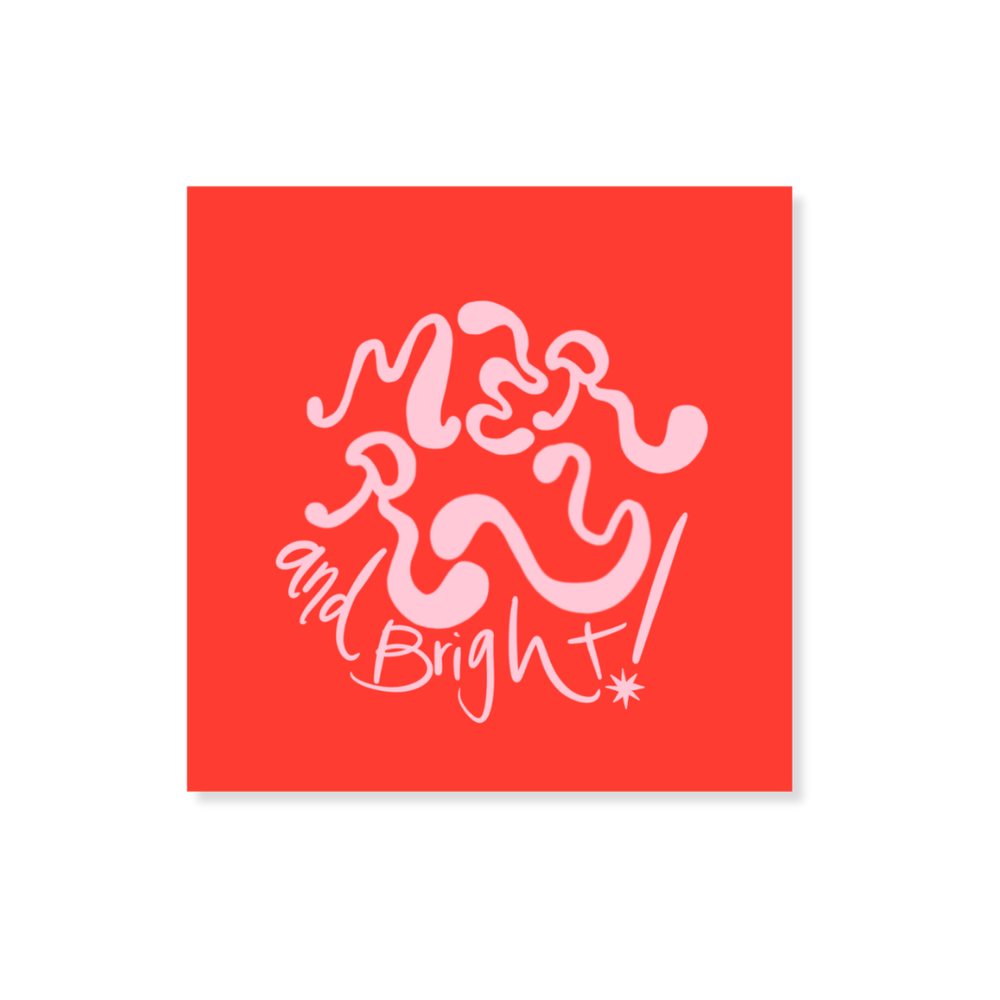 Groovy Merry & Bright Stickers in Red