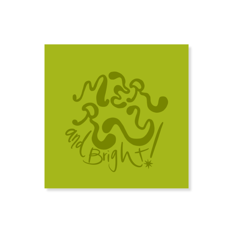 Groovy Merry & Bright Stickers in Green