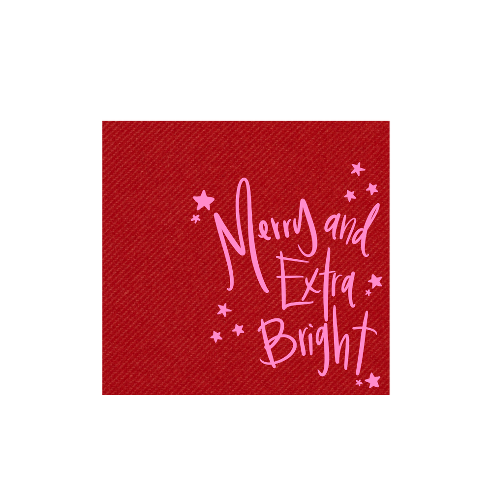 Merry & Extra Bright Napkins in Pink + Red