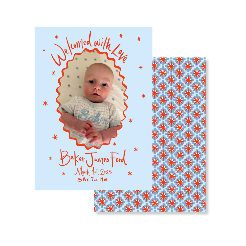 Welcomed with Love Christmas Card in Blue