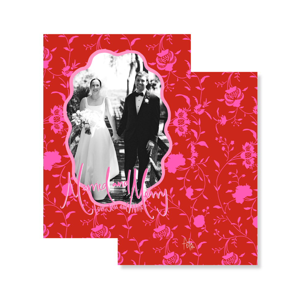 Holiday Vine Christmas Card in Red