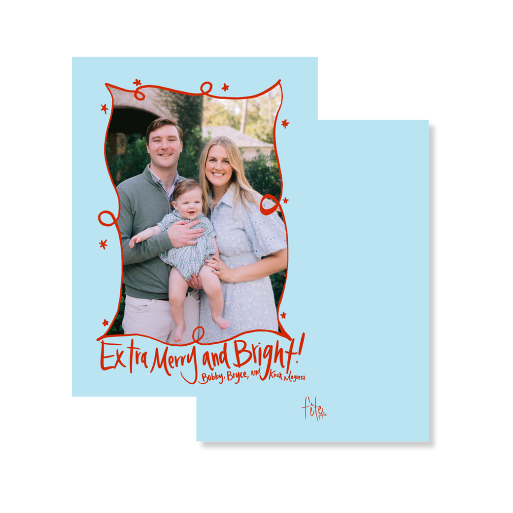 OG Blue Border Star Christmas Cards