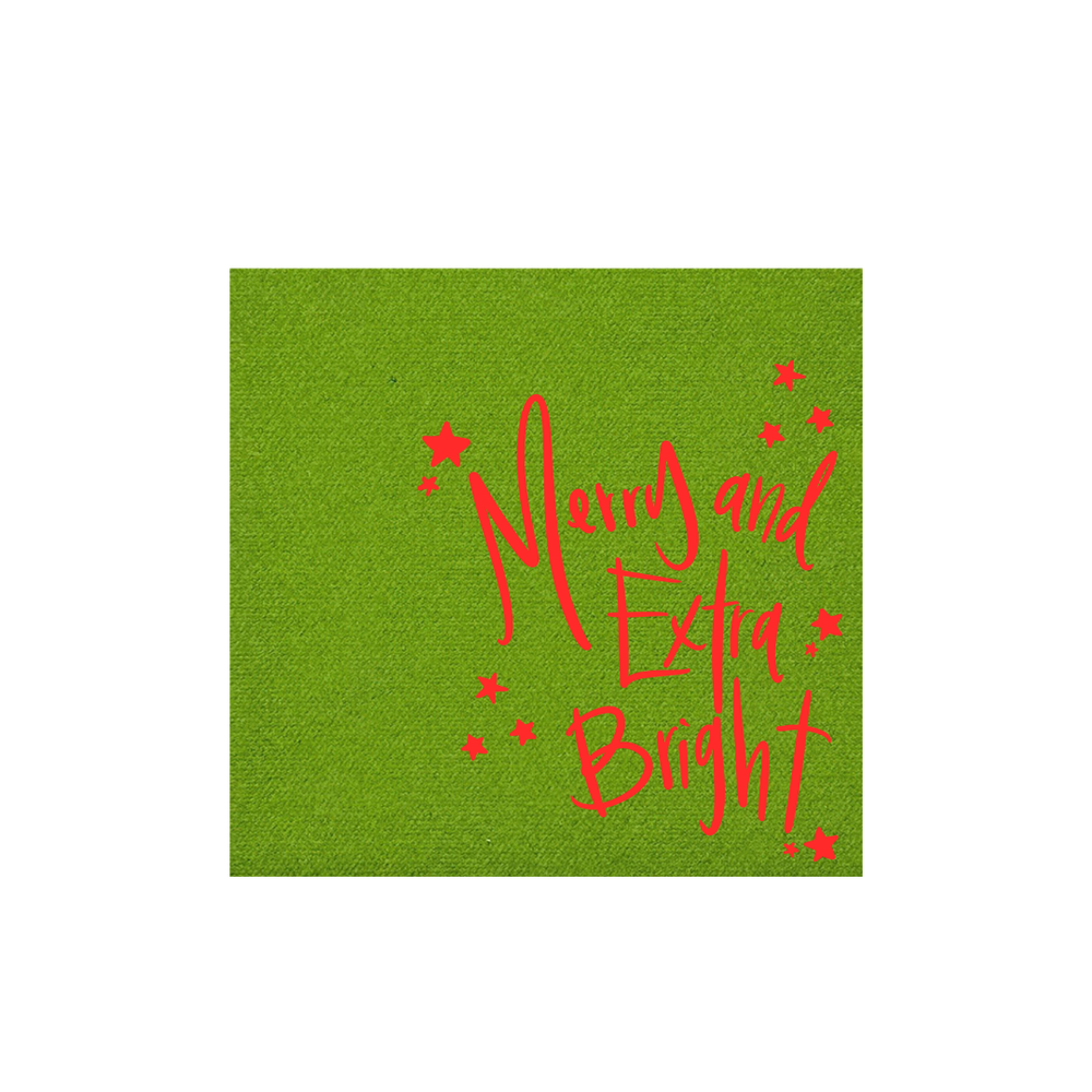 Merry & Extra Bright Napkins in Green + Red