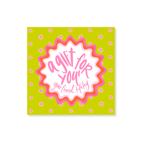 Back To School Starburst Stickers in Lime