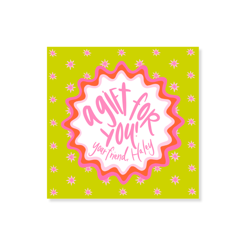 Back To School Starburst Stickers in Lime