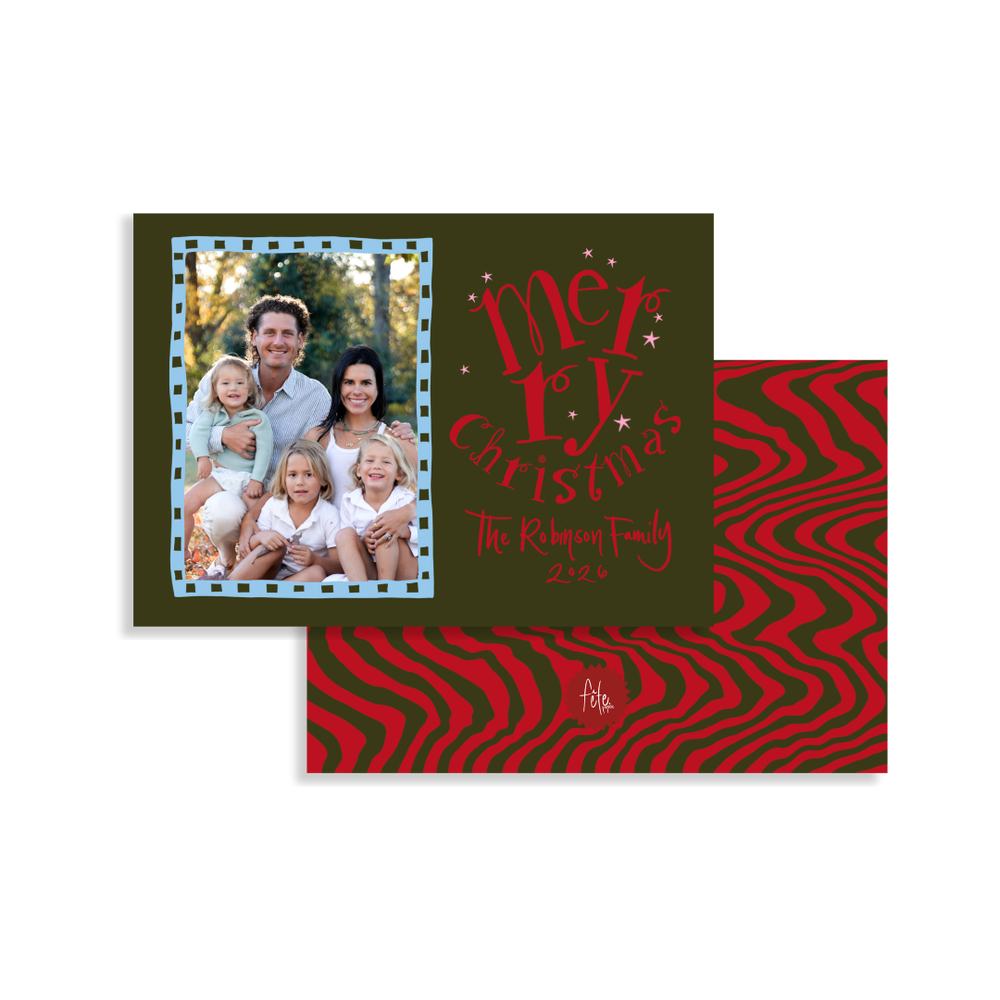 Oooh Groovy Horizontal Christmas Card