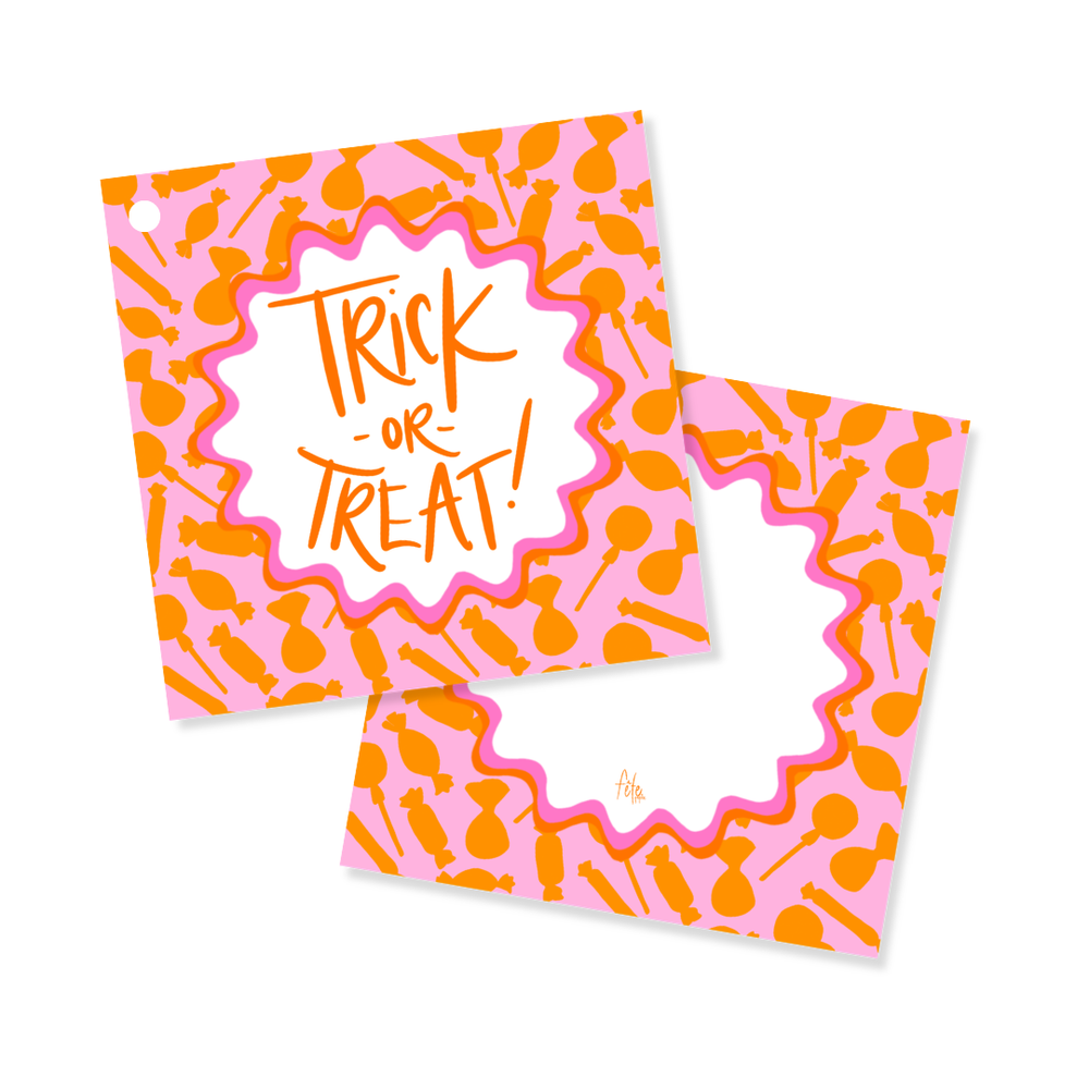 Halloween Candy Gift Tags in Pink