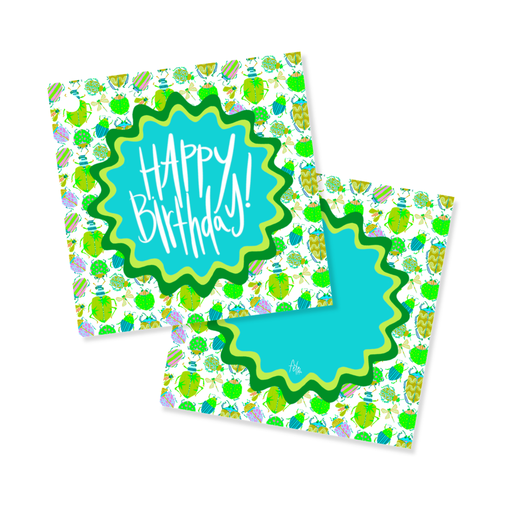 Busy Bugs Gift Tags in Blue