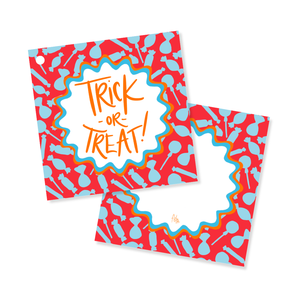 Halloween Candy Gift Tags in Red