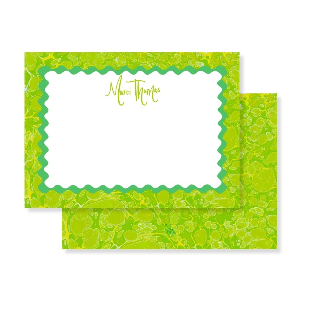 Spring Marble Stationery in Green