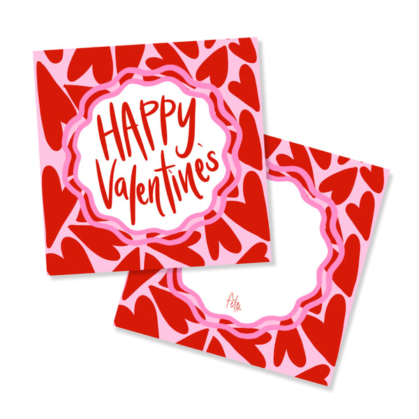 Happy Valentine's Hearts Gift Tags in Pink