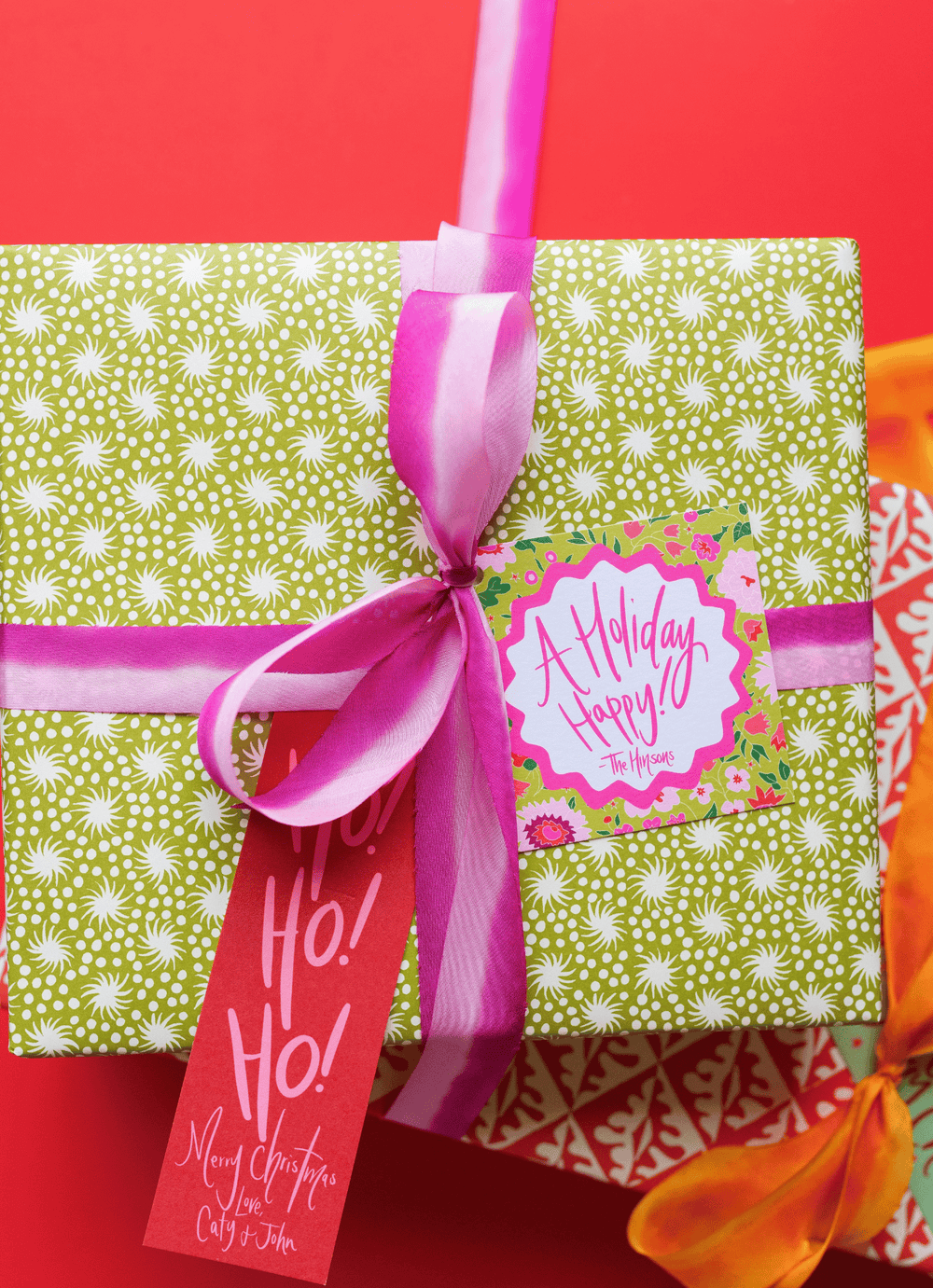 Green Holiday Star Gift Wrap