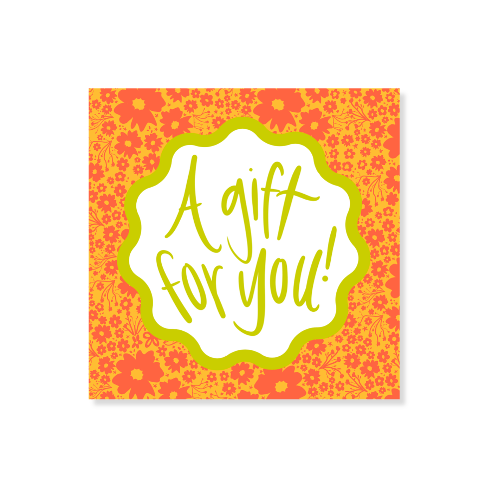 Ditsy Floral Gift Stickers in Poppy