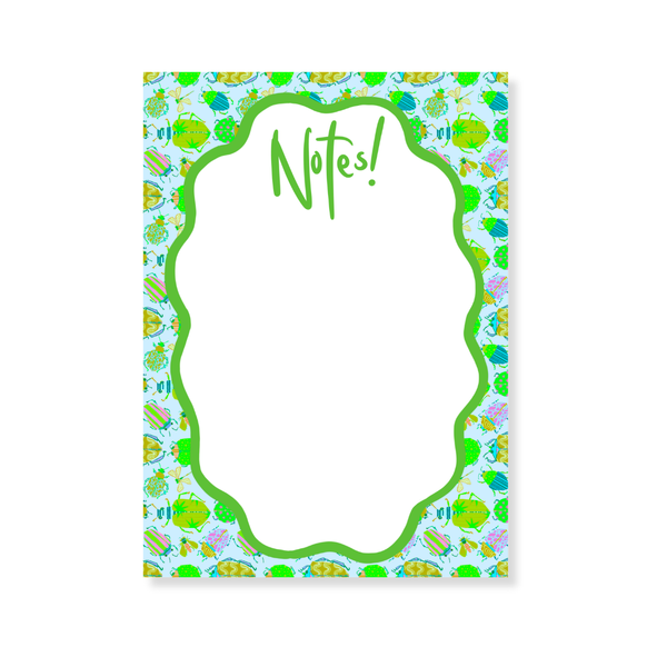 Busy Bugs Notepad in Blue