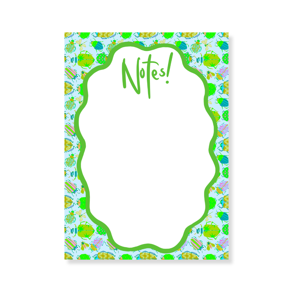 Busy Bugs Notepad in Blue