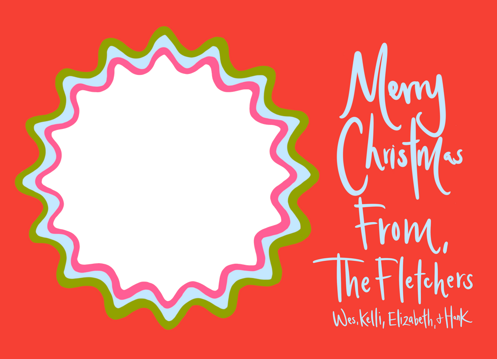 Simplistic Horizontal Star Dot Christmas Cards