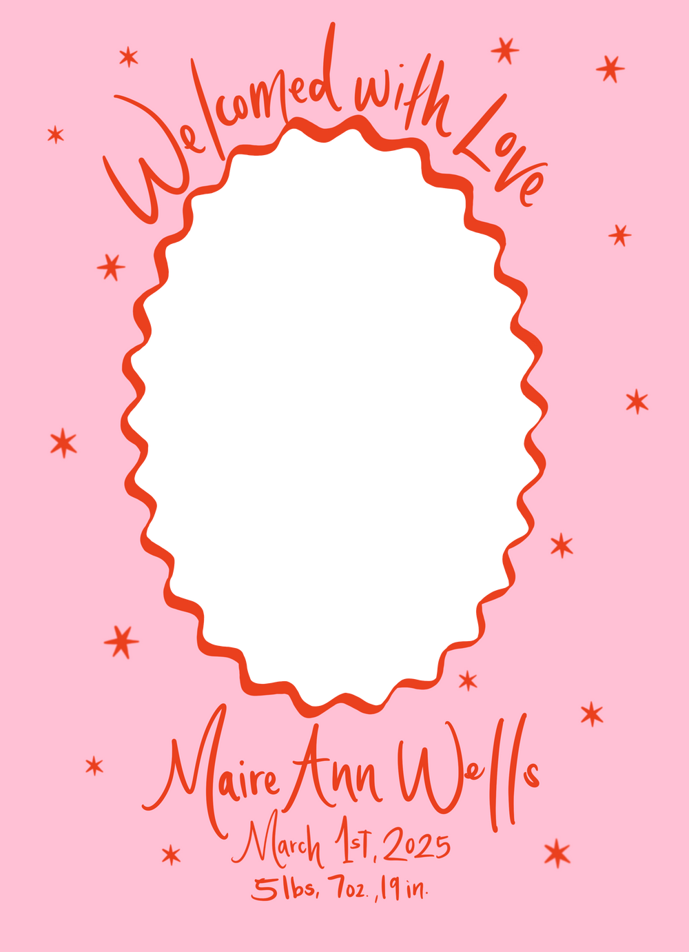 Welcomed with Love Christmas Card in Pink