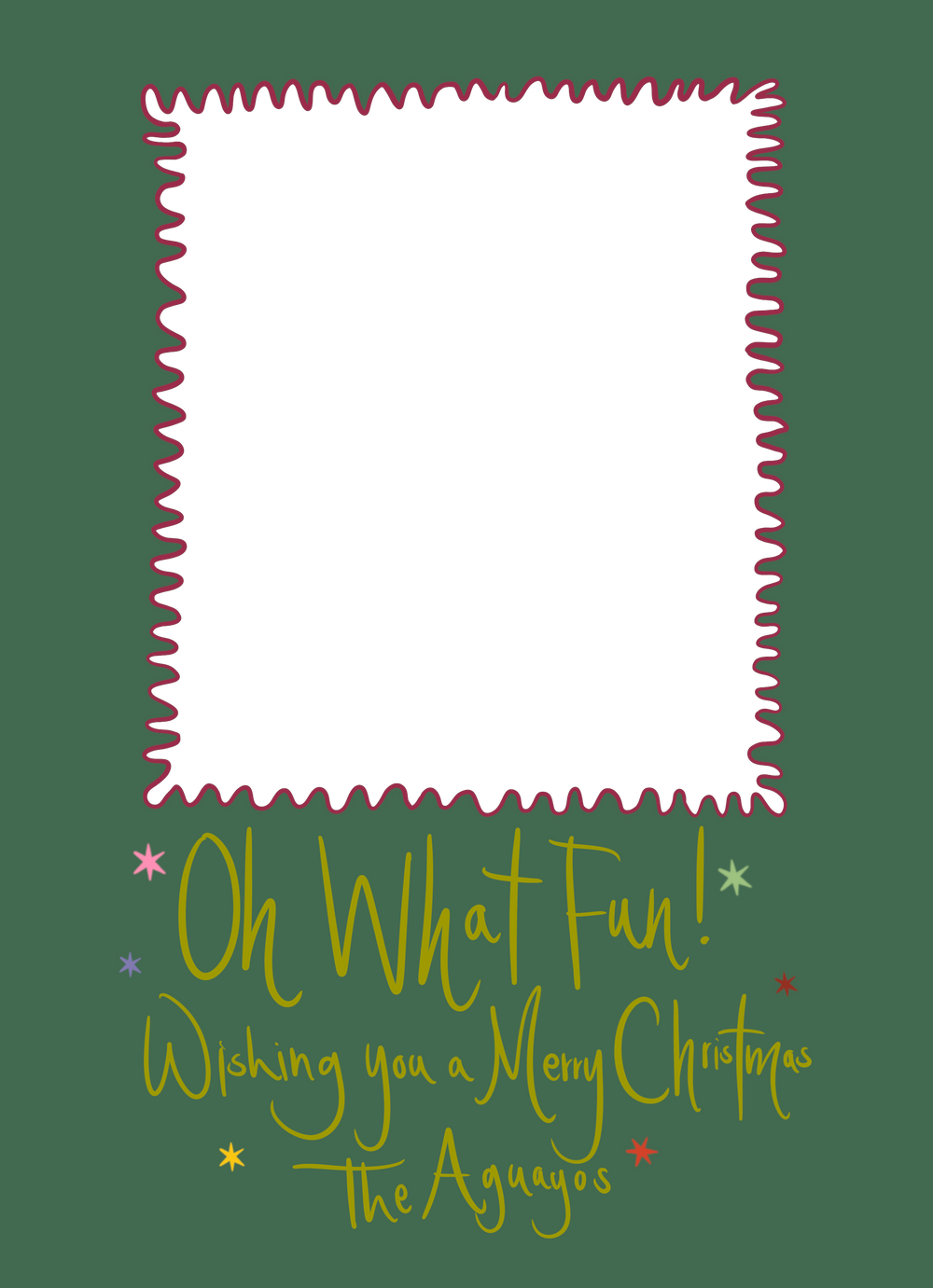 Star Floral Christmas Card in Moss