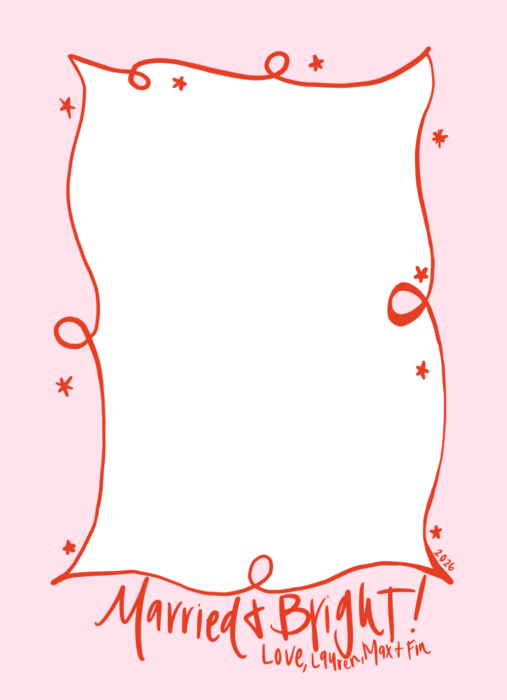OG Pink Border Star Christmas Cards