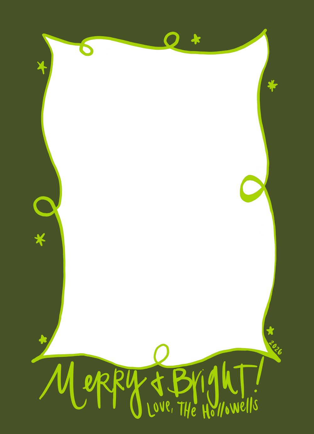 OG Green Border Star Christmas Cards