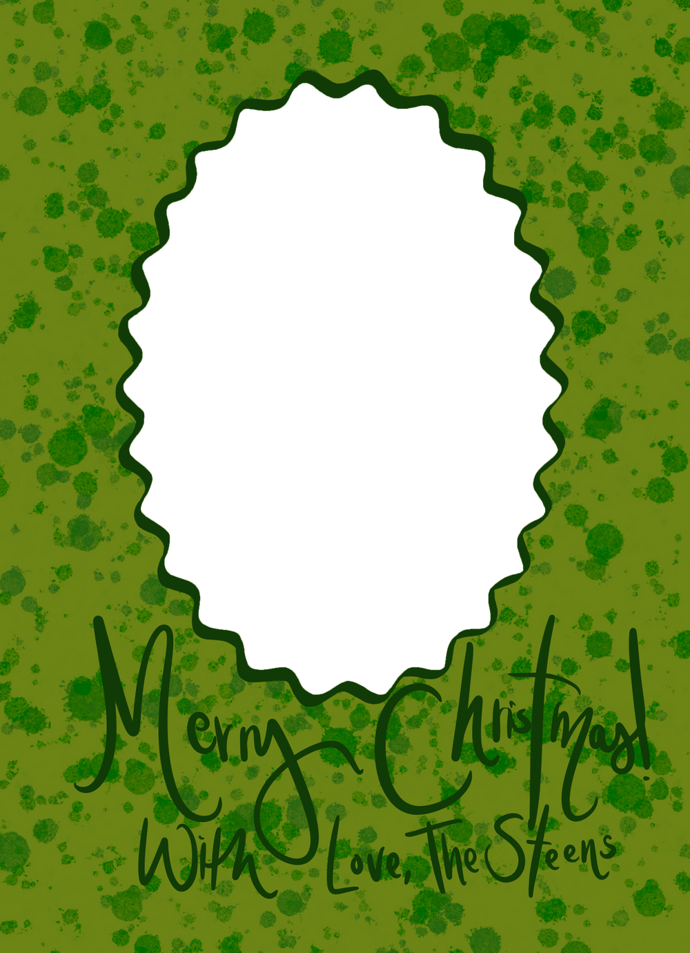 Green Splatter Christmas Cards